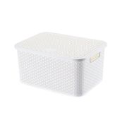 Caixa Organizadora com Tampa Mosaico Arthi Branca