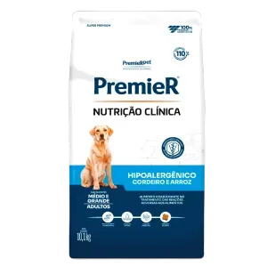 Ração Premier Nutrição Clínica Hipoalergênico Cães Médio e Grande Porte Cordeiro e Arroz - 10,1 kg