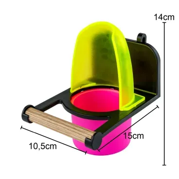 Comedouro-com-Poleiro-para-Passaros-Food-Clean-Animalissimo-Amarelo-medidas