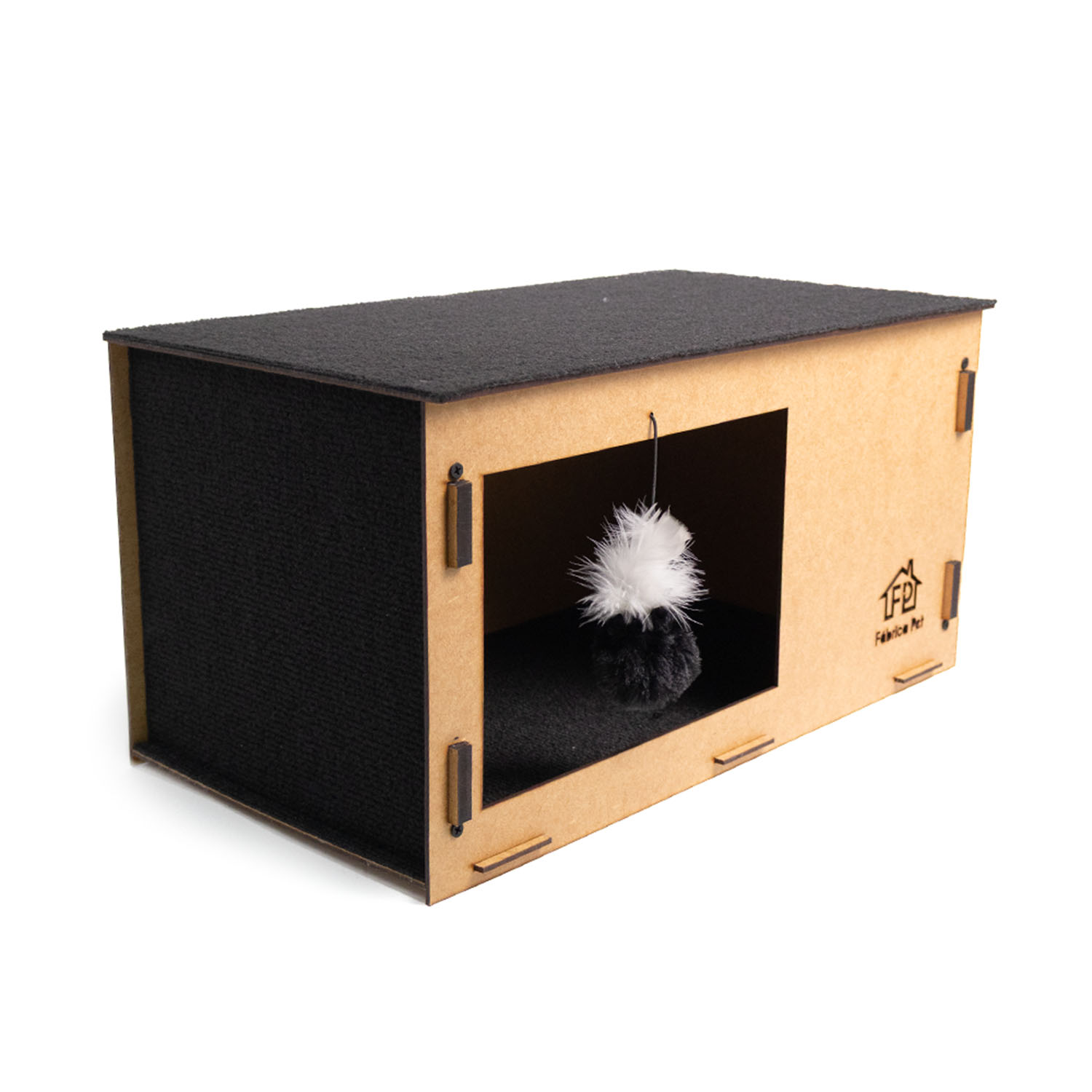 Arranhador-Cat-Box-Fabrica-Pet-Preto-com-detalhe-na-porta