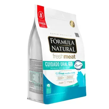 Racao-Formula-Natural-Fresh-Meat-Cuidado-Oral-Caes-Adultos-Portes-Mini-e-Pequeno-Frango-1kg