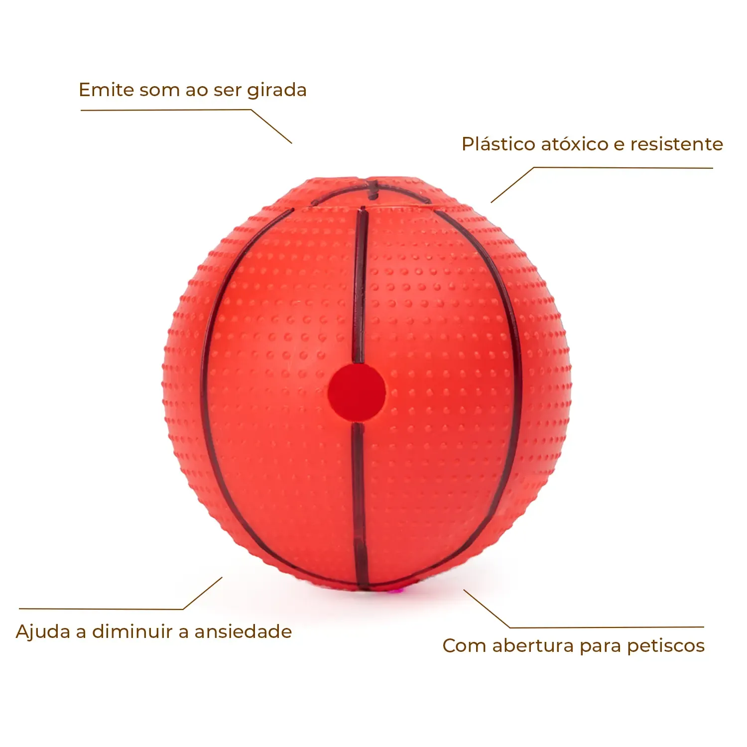 Bola Basquete com Som HomePet Laranja