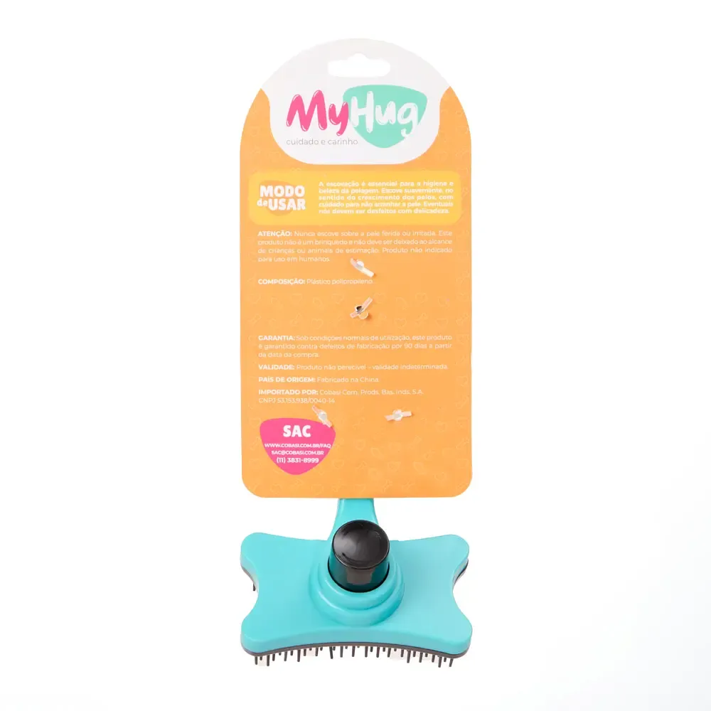 Rasqueadeira Plástica Cães e Gatos MyHug