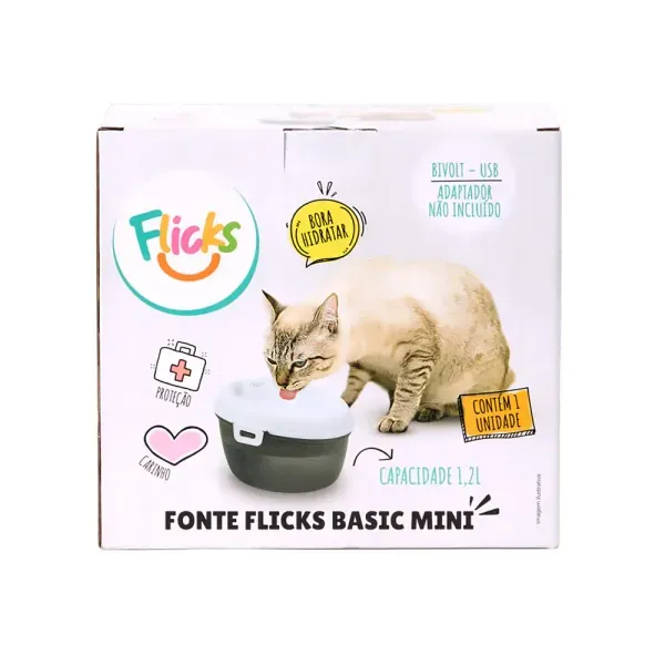 Bebedouro Fonte Basic Mini Bivolt Flicks 1,2L