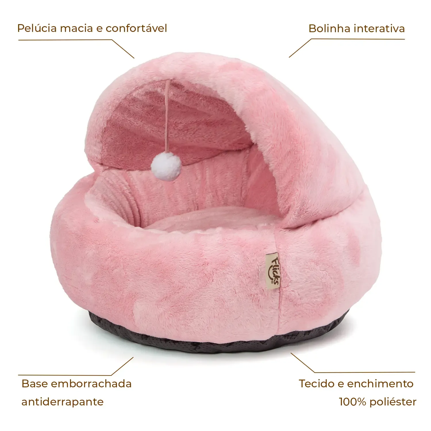 Toca Cama para Gatos Flicks Rosa