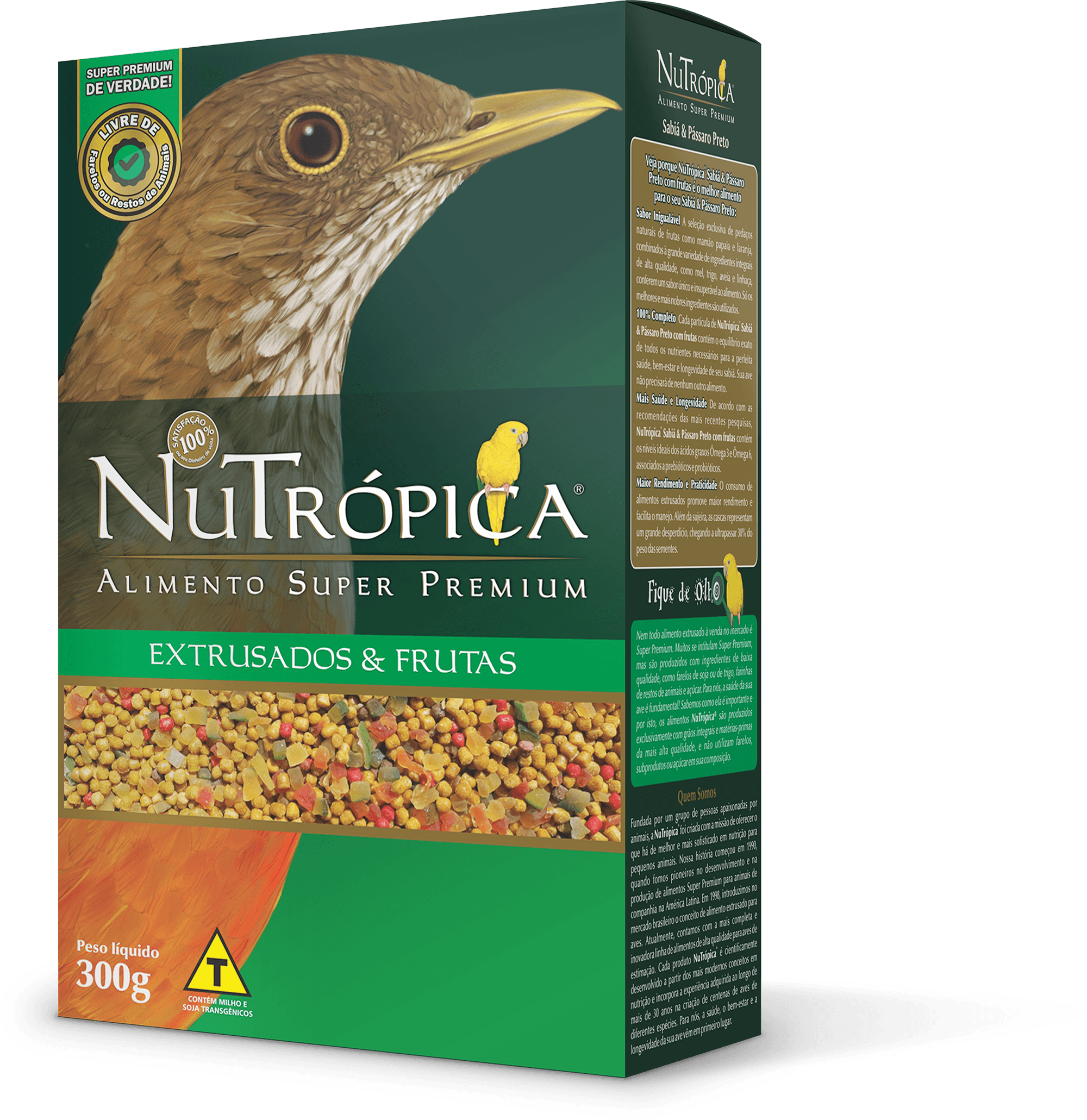 Ração Nutrópica para Sabiá e Pássaro Preto