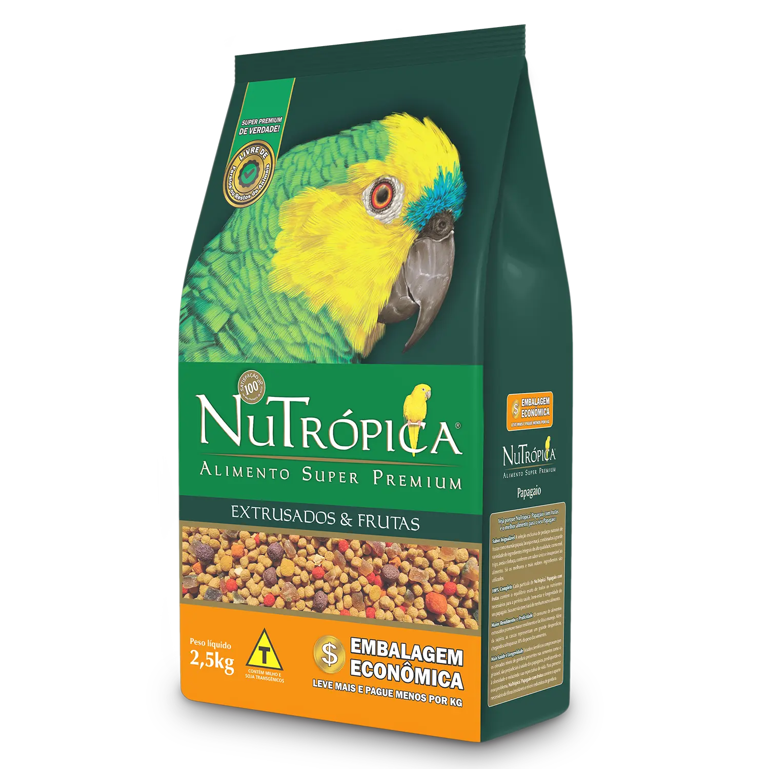 Ração Nutrópica para Papagaios com Frutas - 2,5 kg