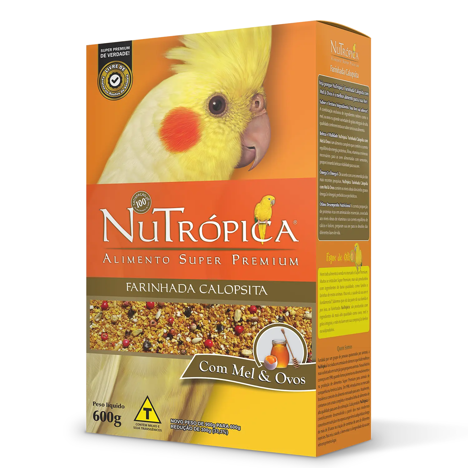 Farinhada Nutrópica para Calopsita à Base de Mel e Ovos