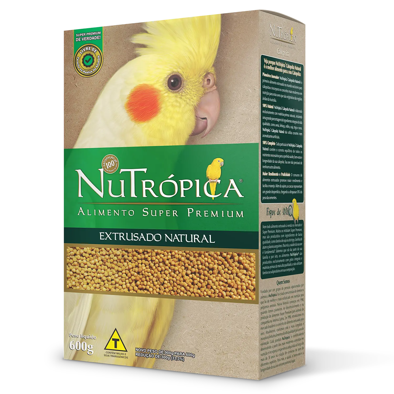 Ração Nutrópica Extrusado Natural para Calopsitas