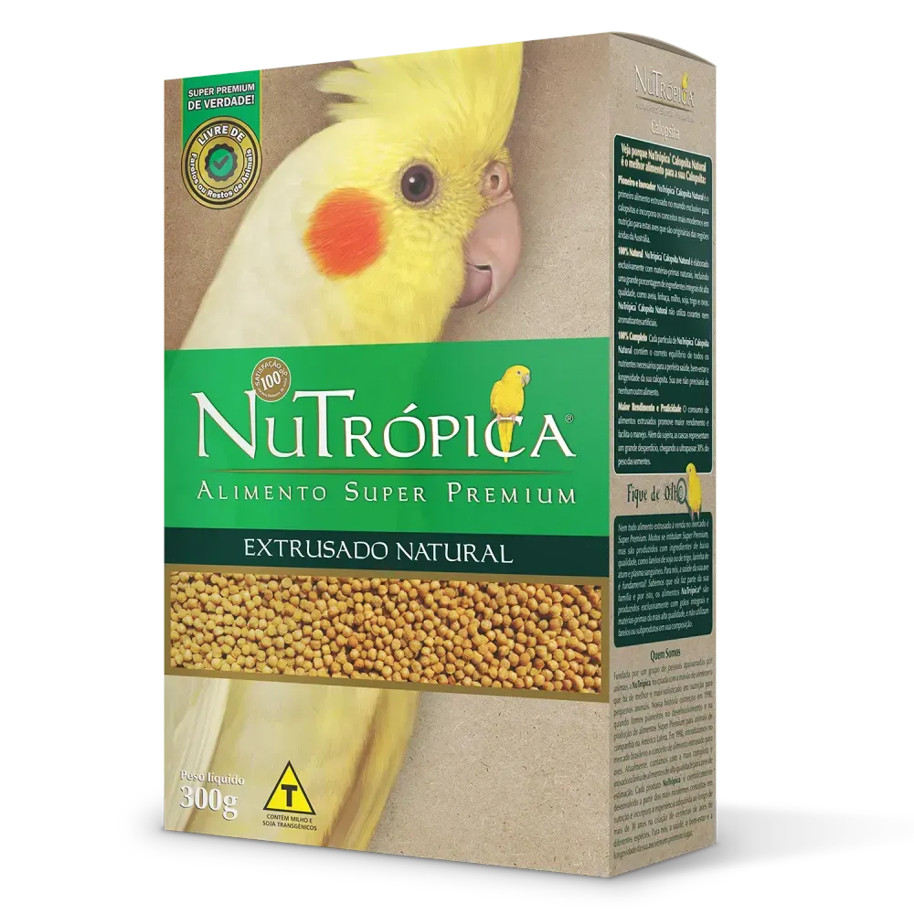Ração Nutrópica Extrusado Natural para Calopsitas