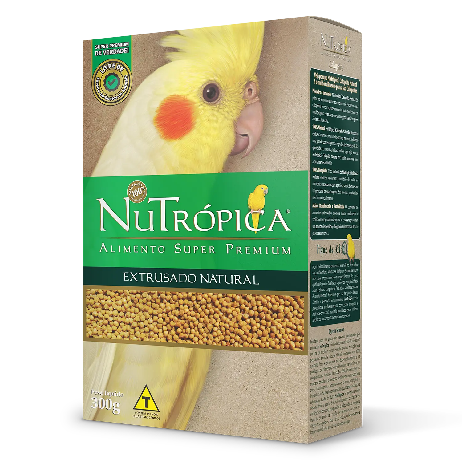 Ração Nutrópica Extrusado Natural para Calopsitas