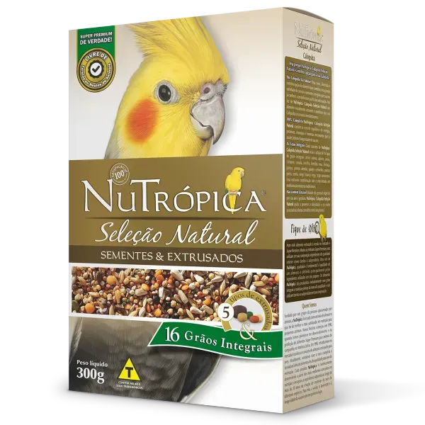 Ração Nutrópica Sementes e Extrusados Natural para Calopsitas 300 g