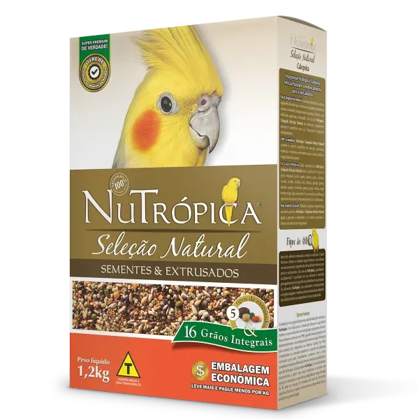 Ração Nutrópica Sementes e Extrusados Natural para Calopsitas 1,2 kg