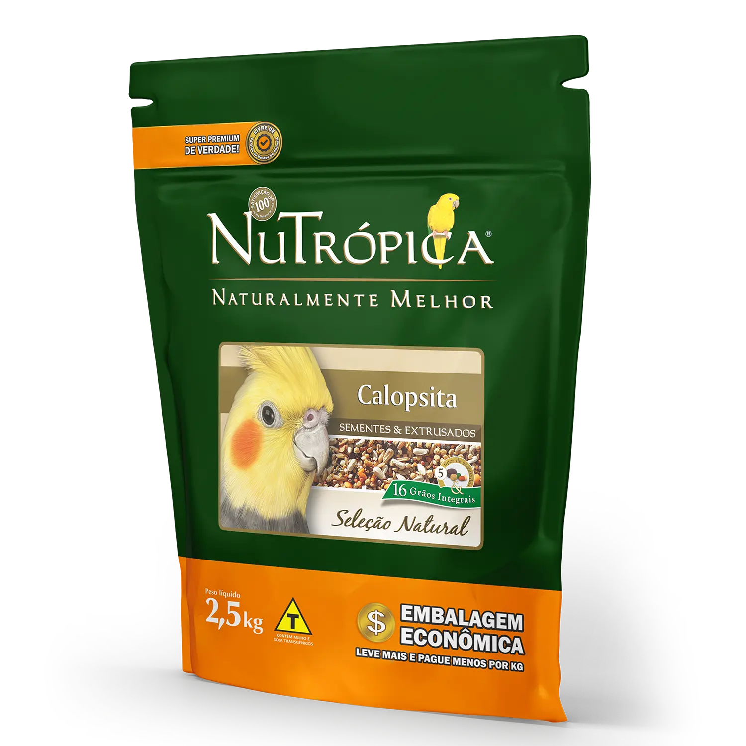 Ração Nutrópica Sementes e Extrusados Natural para Calopsitas