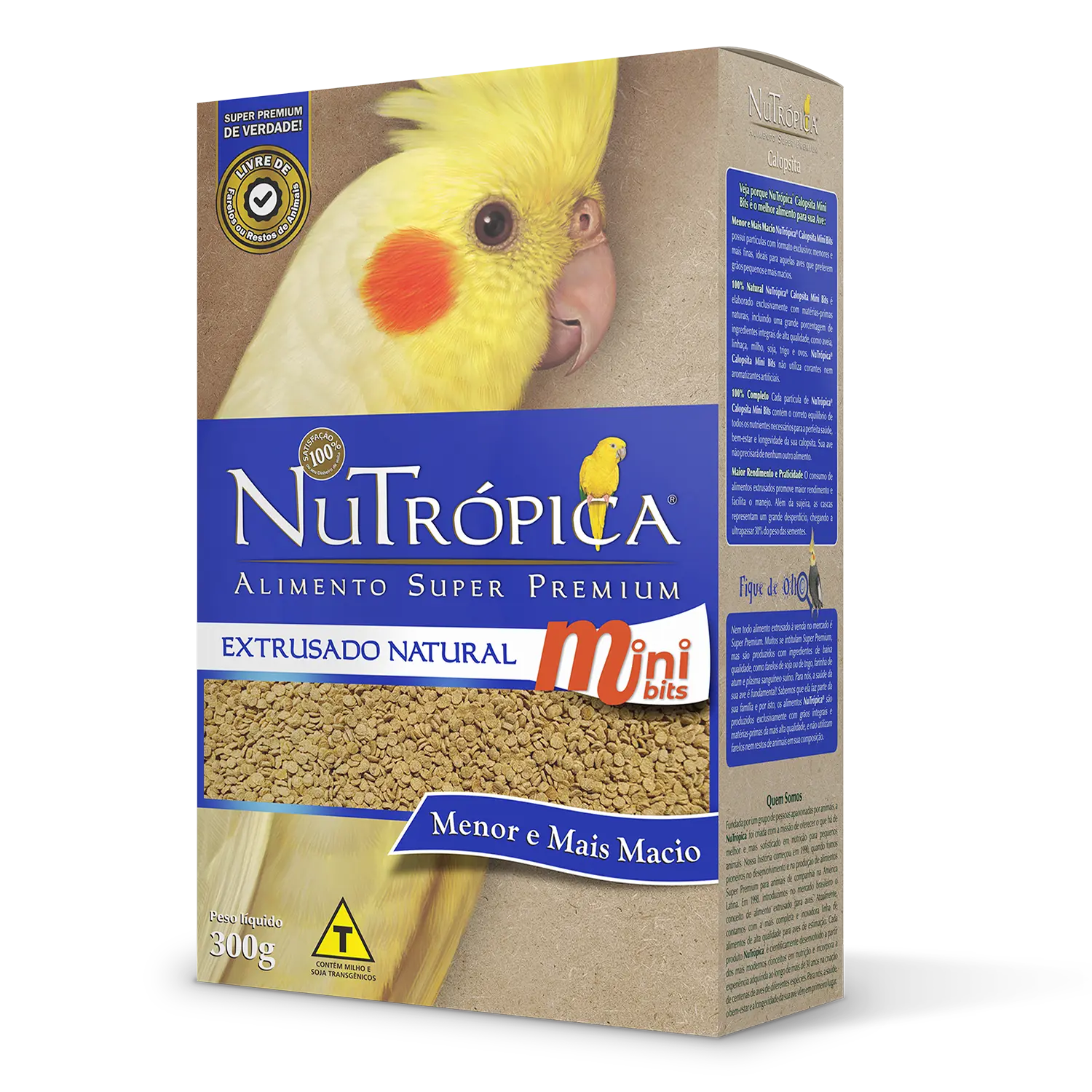 Racao-Nutropica-para-Calopsita-Extrusado-Natural-Mini-Bits-300g-foto-principal