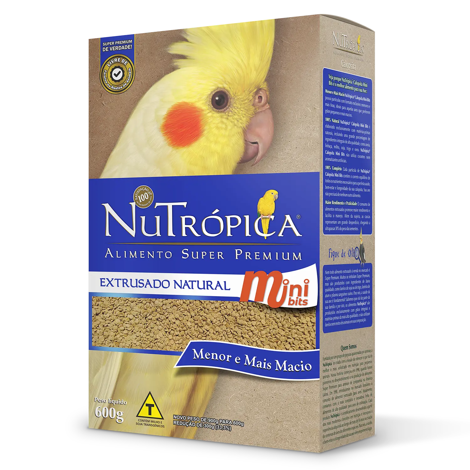 Ração Nutrópica para Calopsita Extrusado Natural Mini Bits