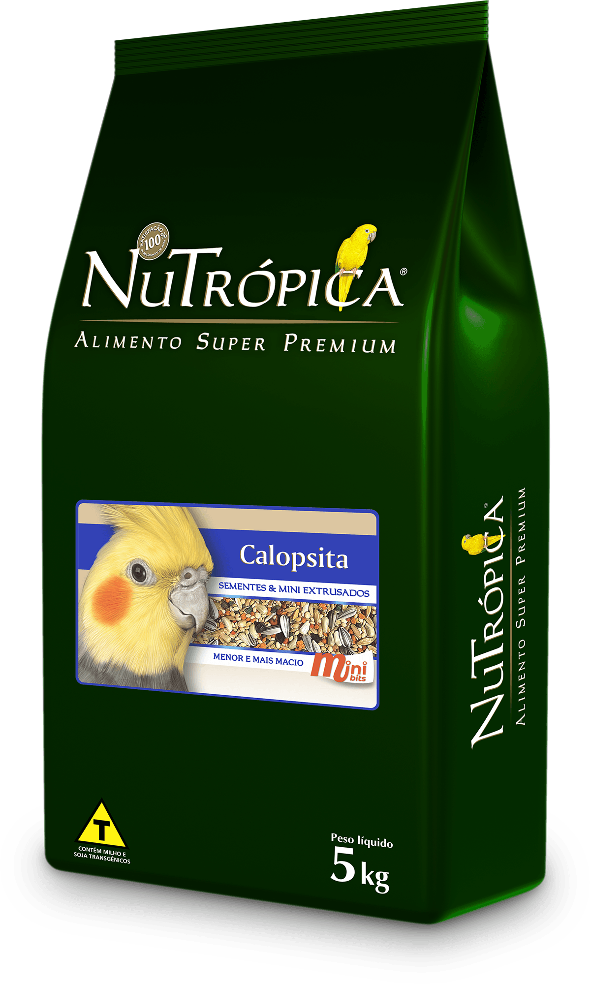 Ração Nutrópica para Calopsita Seleção Natural Sementes e Extrusado Mini Bits
