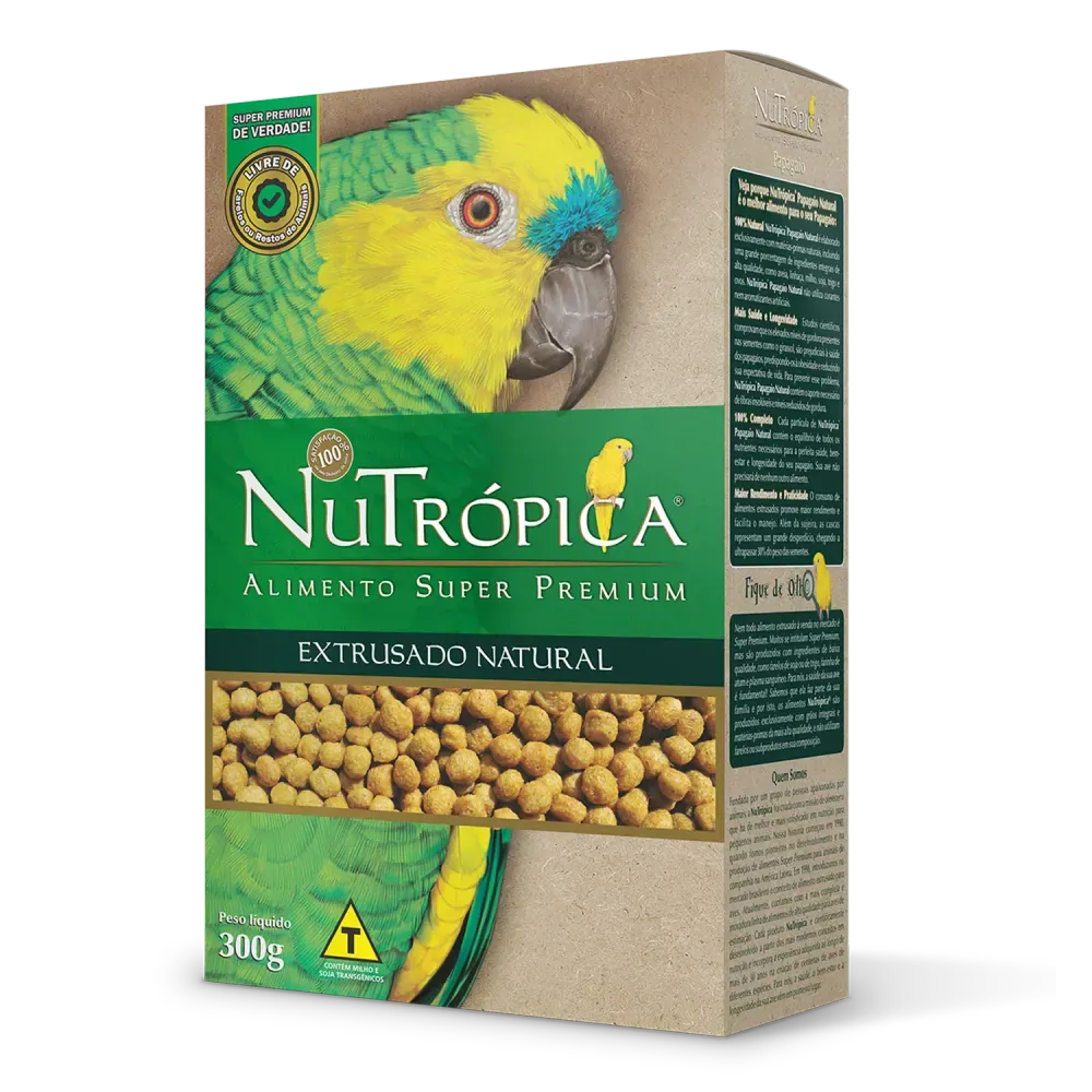 Ração Nutrópica Papagaios Extrusado Natural