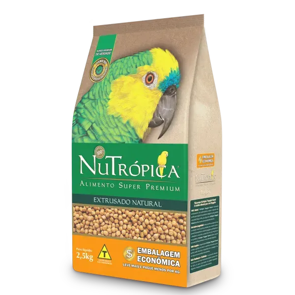 Ração Nutrópica Papagaios Extrusado Natural 2,5 kg