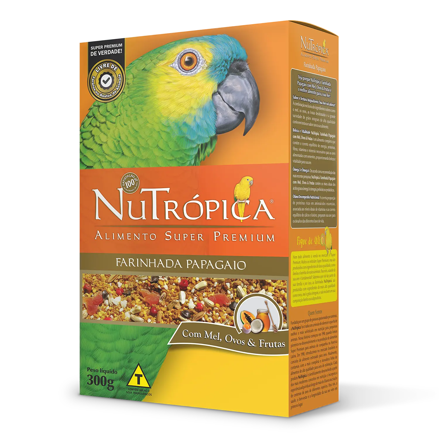Farinhada-Nutropica-para-Papagaio-a-Base-de-Mel-Ovos-e-Frutas-300g-foto-principal