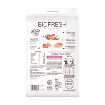 Racao-Biofresh-Light-Caes-Adultos-Racas-Pequenas-e-Minis-101Kg-foto-da-parte-de-tras-da-embalagem