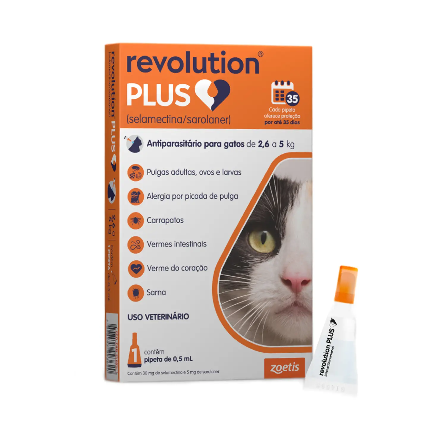 Antipulgas Revolution Plus para Gatos de 2,6 kg a 5 kg