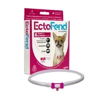 Coleira Antipulgas e Carrapatos Ectofend Rosa para Cães Pequenos e Médios