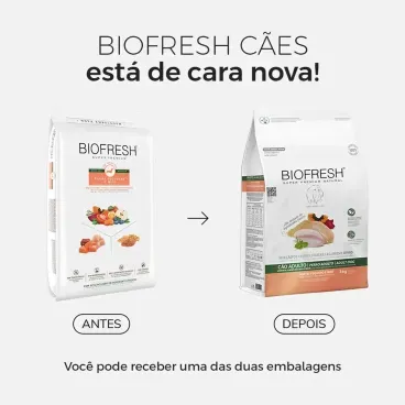 Racao-Biofresh-Caes-Adultos-Racas-Pequenas-e-Minis-3Kg-foto-da-embalagem-antiga-e-da-nova
