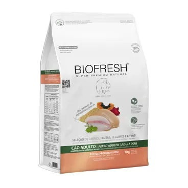 Racao-Biofresh-Caes-Adultos-Racas-Pequenas-e-Minis-3Kg-foto-da-parte-lateral-da-embalagem-de-racao