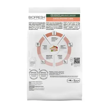 Racao-Biofresh-Caes-Adultos-Racas-Pequenas-e-Minis-101-Kg-foto-da-parte-de-tras-da-embalagem-da-racao