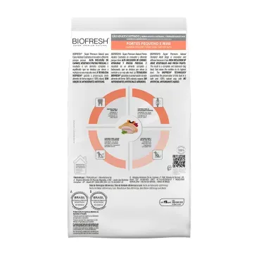 Racao-Biofresh-Caes-Castrados-Racas-Pequenas-e-Minis-3Kg-foto-da-parte-de-tras-da-embalagem-da-racao