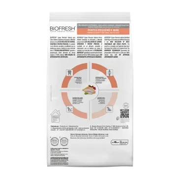 Racao-Biofresh-Caes-Castrados-Racas-Pequenas-e-Minis-1Kg-foto-da-parte-de-tras-da-embalagem-da-racao-