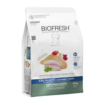 Racao-Biofresh-Caes-Filhotes-Racas-Grandes-e-Gigantes-15Kg-foto-da-parte-lateral-da-embalagem-de-racao