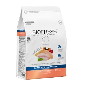 Racao-Biofresh-Caes-Filhotes-Racas-Pequenas-e-Minis-3Kg-foto-da-parte-lateral-da-embalagem-de-racao