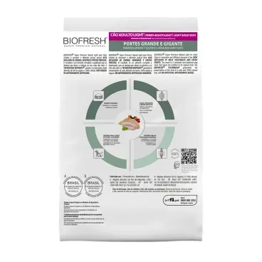 Racao-Biofresh-Light-Caes-Adultos-Racas-Grandes-e-Gigantes-15Kg-foto-da-parte-de-tras-da-embalagem-da-racao