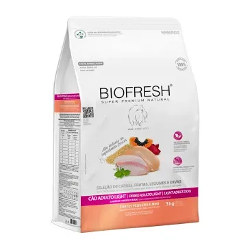 Racao-Biofresh-Light-Caes-Adultos-Racas-Pequenas-e-Minis-3Kg-foto-da-parte-lateral-da-embalagem-de-racao