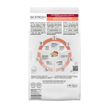 Racao-Biofresh-Caes-Senior-Racas-Pequenas-e-Minis-1Kg-foto-da-parte-de-tras-da-embalagem-da-racao