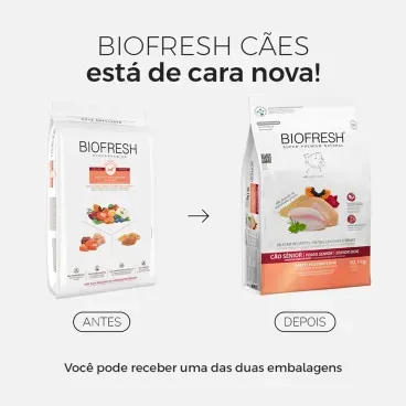 Racao-Biofresh-Caes-Senior-Racas-Pequenas-e-Minis-101Kg-foto-da-embalagem-antiga-e-da-nova