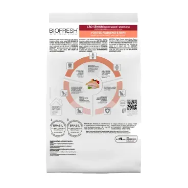 Racao-Biofresh-Caes-Senior-Racas-Pequenas-e-Minis-101Kg-foto-da-parte-de-tras-da-embalagem-da-racao