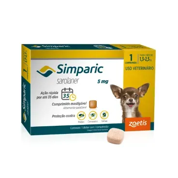 Antipulgas-Simparic-5mg-Para-Caes-13-a-25kg-1-comprimido-foto-principal-da-embalagem-e-comprimido