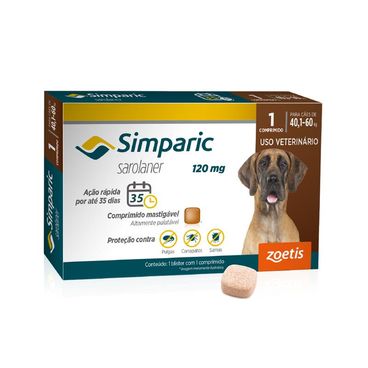 Antipulgas-Simparic-40-a-60kg-Caes-120mg-1-comprimido-foto-principal-da-embalagem-e-comprimido