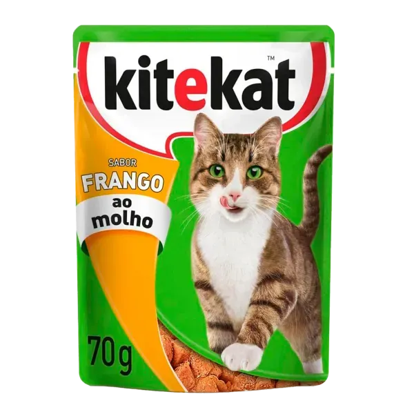 Ração Úmida KiteKat Sachê para Gatos Adultos Frango ao Molho 70 g