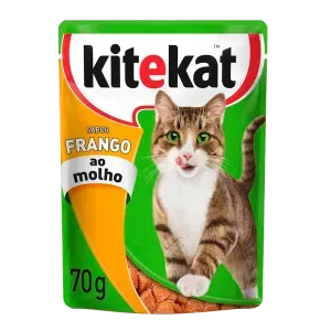 Ração Úmida KiteKat Sachê para Gatos Adultos Frango ao Molho - 70 g
