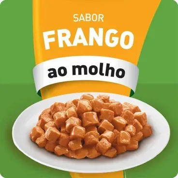 Racao-Umida-KiteKat-Sache-para-Gatos-Adultos-Frango-ao-Molho-70g-foto-da-racao-umida-no-prato