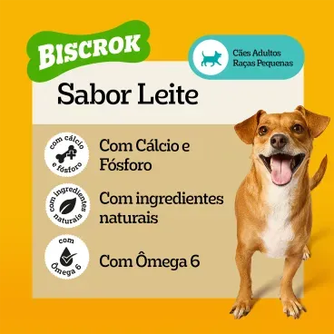 Biscoito-Pedigree-Biscrok-para-Caes-Adultos-Racas-Pequenas-Leite-1Kg-foto-com-especificacoes-de-sabor-e-beneficios
