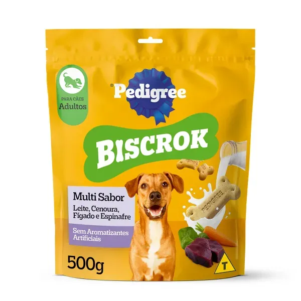 Biscoito Pedigree Biscrok para Cães Adultos Multi 500 g