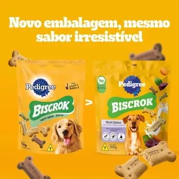 Biscoito-Pedigree-Biscrok-para-Caes-Adultos-Multi-500g-foto-da-embalagem-antiga-e-nova-