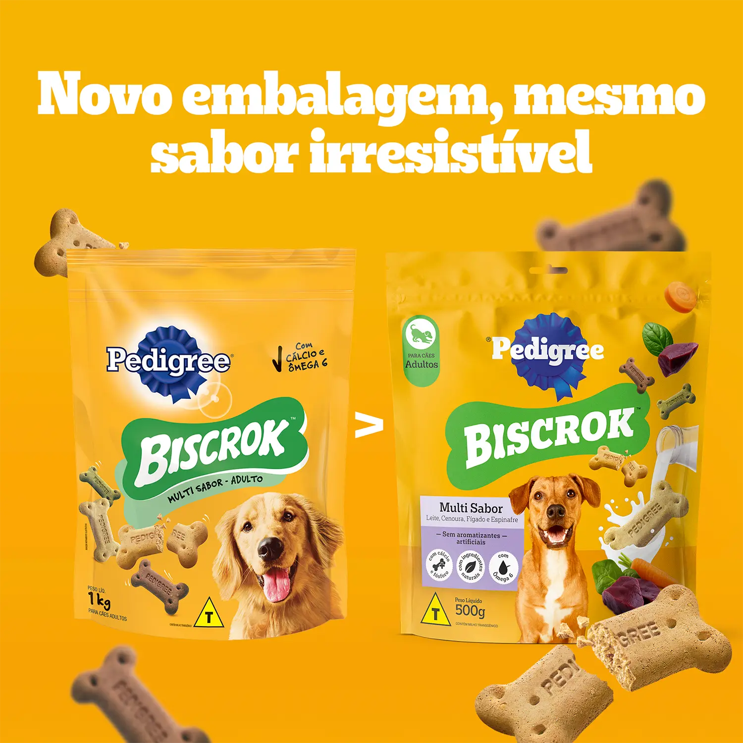 Biscoito-Pedigree-Biscrok-para-Caes-Adultos-Multi-1Kg-foto-da-embalagem-antiga-e-nova