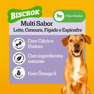 Biscoito-Pedigree-Biscrok-para-Caes-Adultos-Multi-1Kg-foto-com-especificacoes-de-sabor-e-beneficios