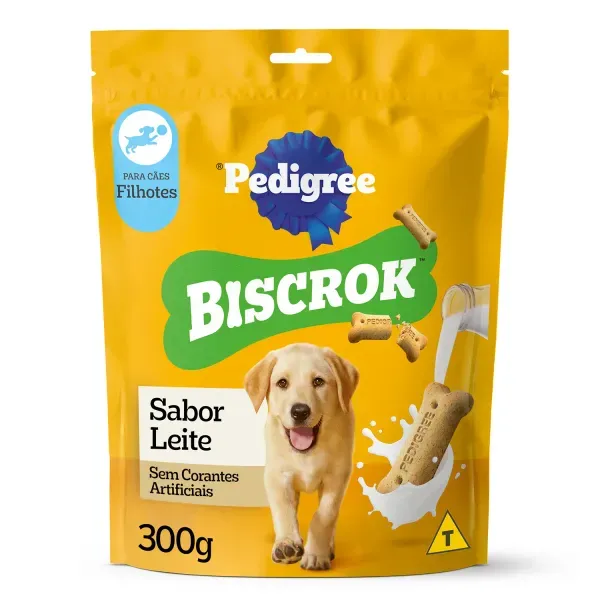 Biscoito Pedigree Biscrok para Cães Filhotes Leite 300g